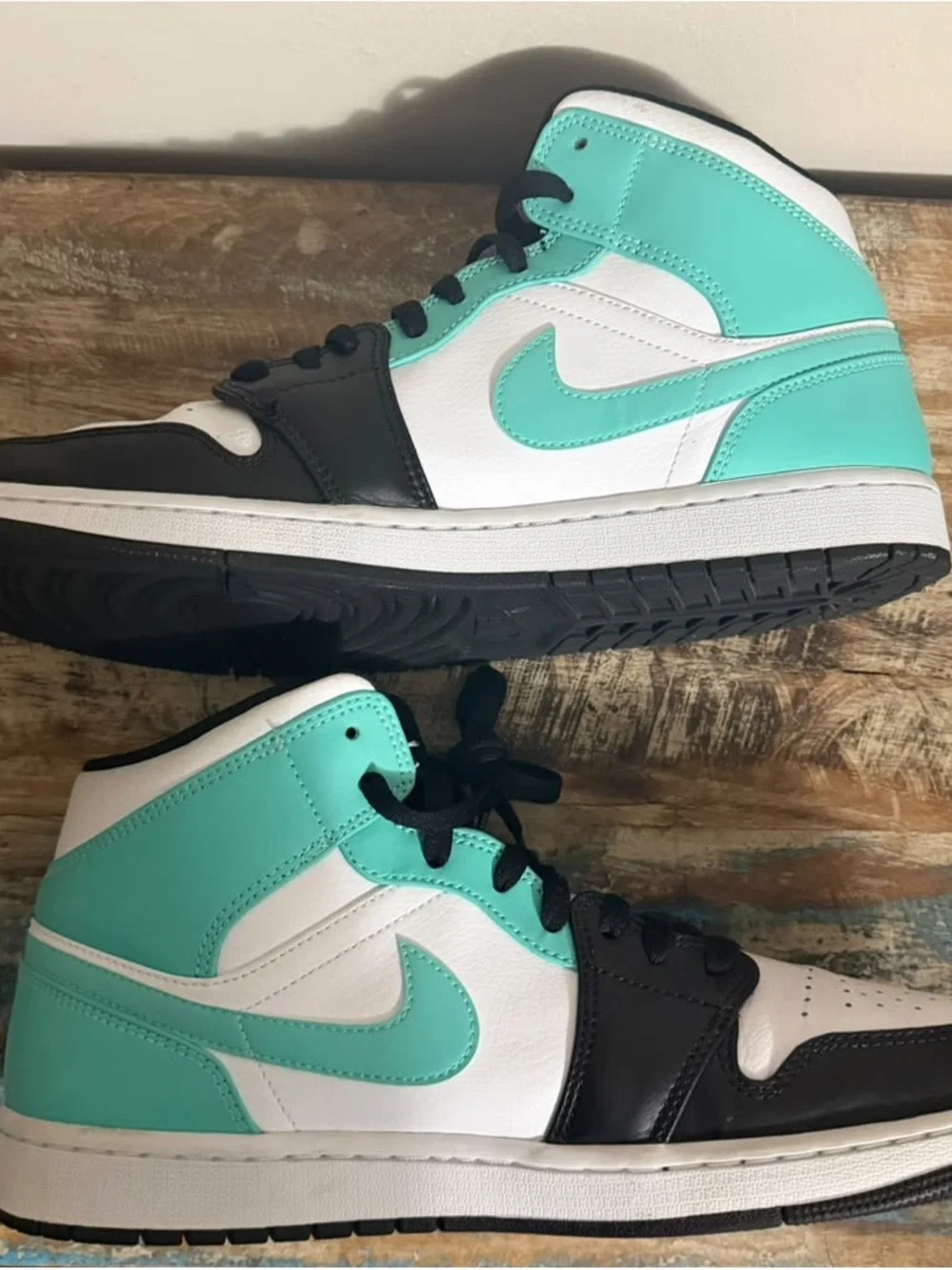 Jordan Men's High-Top Sneakers in White, Black & Teal